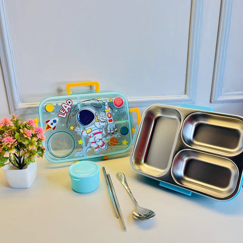 Stainless Steel Lunch Box With 3 Campartments