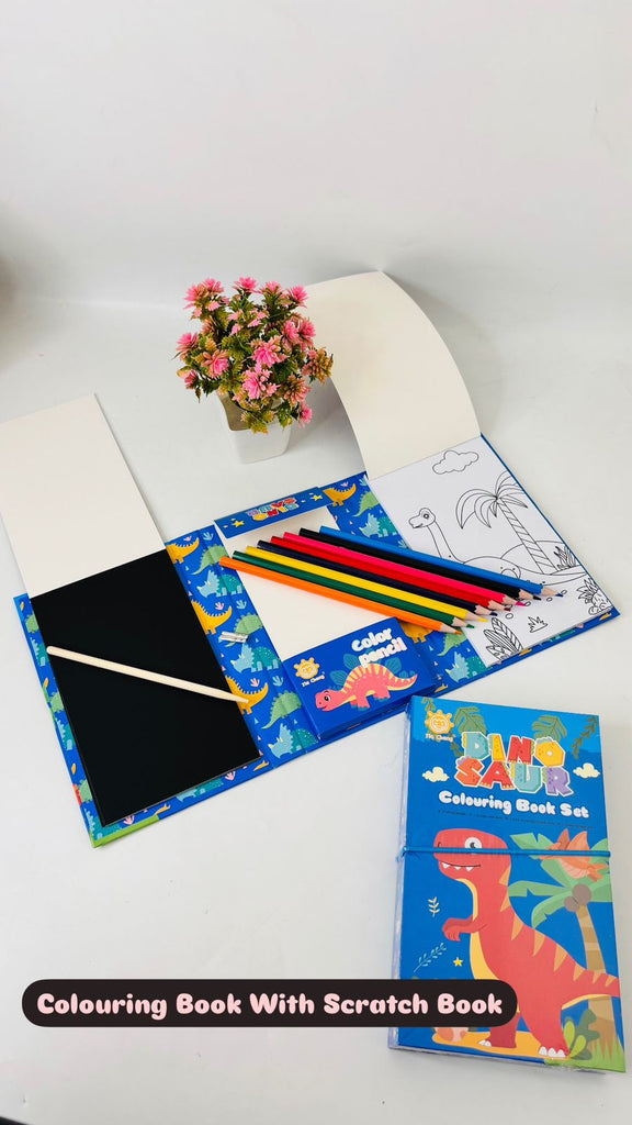 Coloring Book Set with Scratch Book for Kids