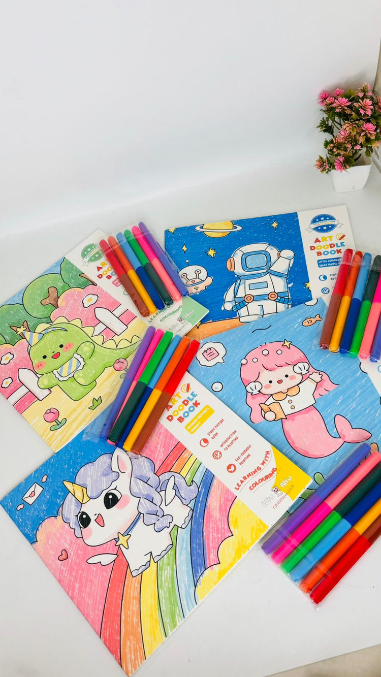 Story with Colouring Book with 6-Colour Pen