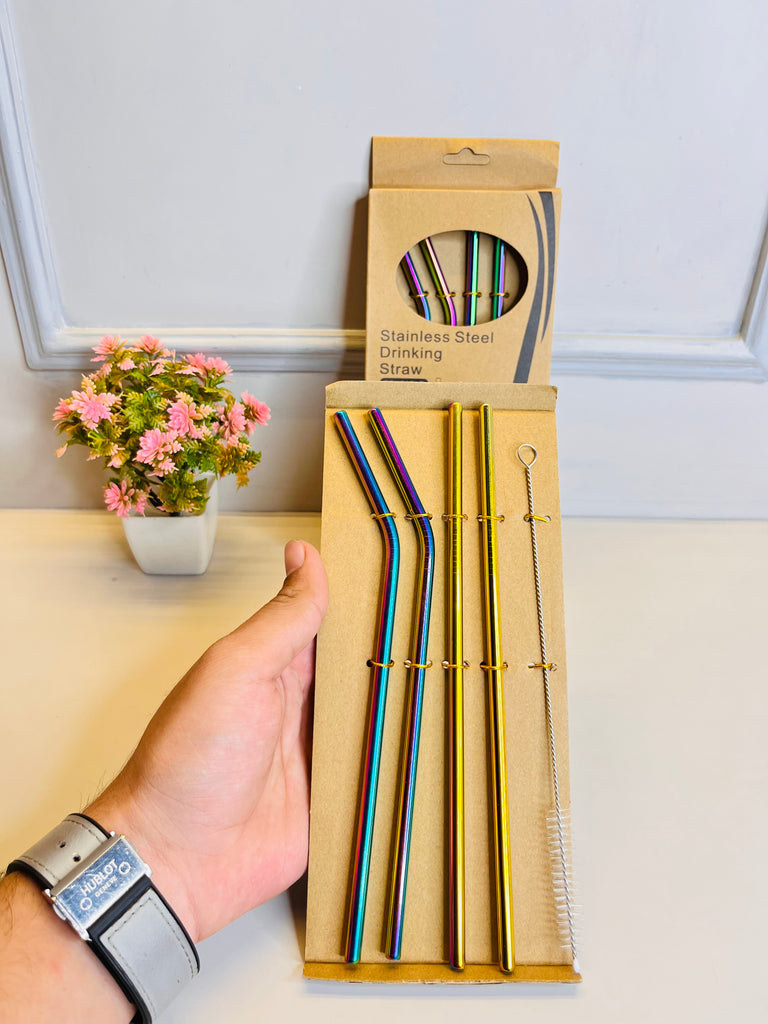 Rainbow Stainless Steel Straw | Reusable Straws for Drinking | Metal Straws for Drinking