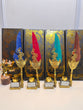 Kawaii Sprinkled Gold Feather Antique Quill Calligraphy Pen with Lankongque Paint ink