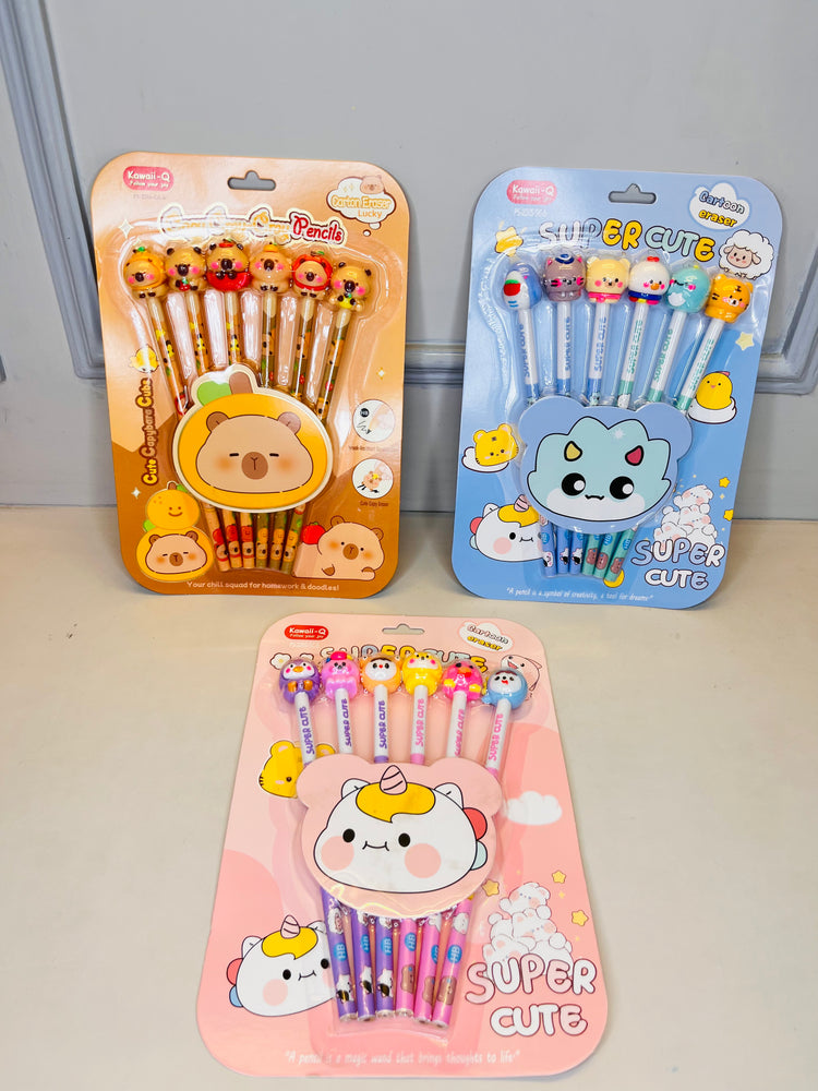 Cute Topper Pencil Set For Kids