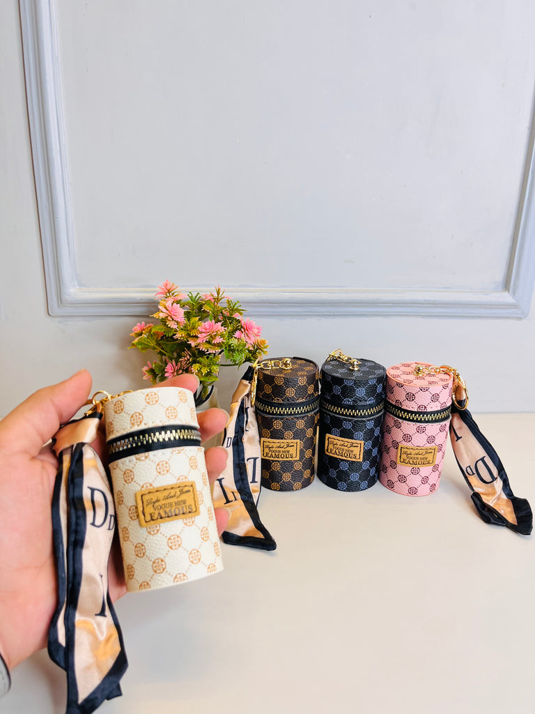 Mini Leather Keychain Purse For Women & Girls(Pack Of 1 Random Colour)-4