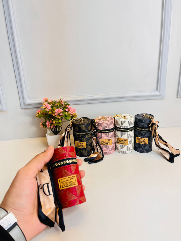 Mini Leather Keychain Purse For Women & Girls(Pack Of 1 Random Colour)-3