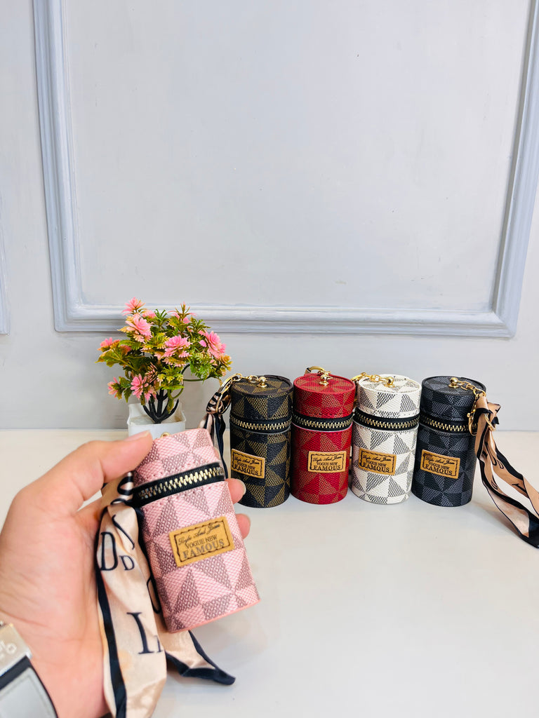 Mini Leather Keychain Purse For Women & Girls(Pack Of 1 Random Colour)-3