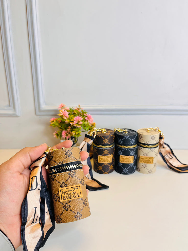 Mini Leather Keychain Purse For Women & Girls(Pack Of 1 Random Colour)-2