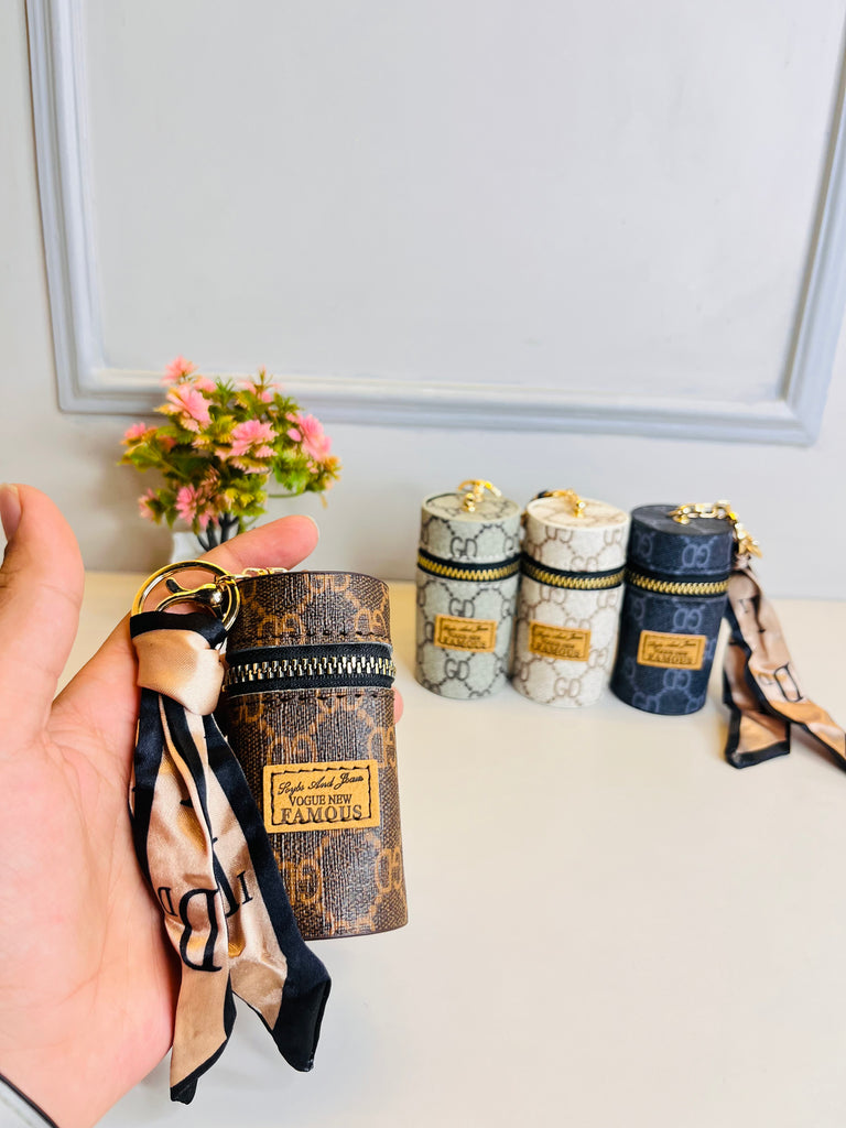 Mini Leather Keychain Purse For Women & Girls(Pack Of 1 Random Colour)-1
