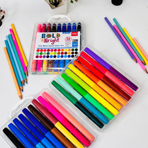 Bold & Bright Twin Water-Based Colour Pens-36 Colours
