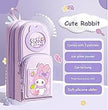 Cute Rabbit Theme Stationary Pencil Pouch-Purple